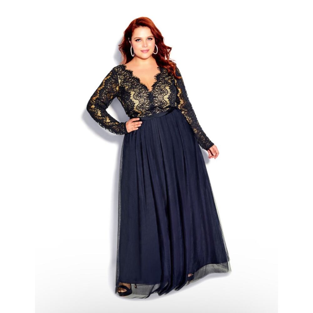 New City Chic Rare Beauty Maxi Dress in Navy Women's Size XS/14